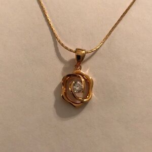 Gold rose necklace